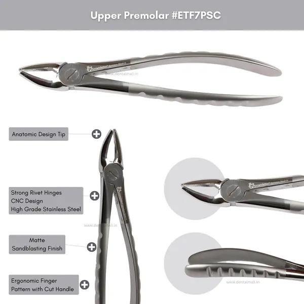 Extraction_Tooth_Forceps_Kit_-_Premium_Sand-Blasting_DLC_Finish_Surface_SI-Ergonomical_Holes_Handle_OR_SI-Anatomical_Cuts_Handle
