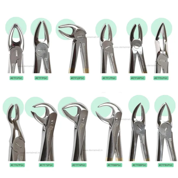 Extraction_Tooth_Forceps_Kit_–_Premium_Quality_Finger_Pattern_with_Cut_Handle,_Gold_TiN_Coated_(Set_of_12_Pcs)_#ETFK12PGC