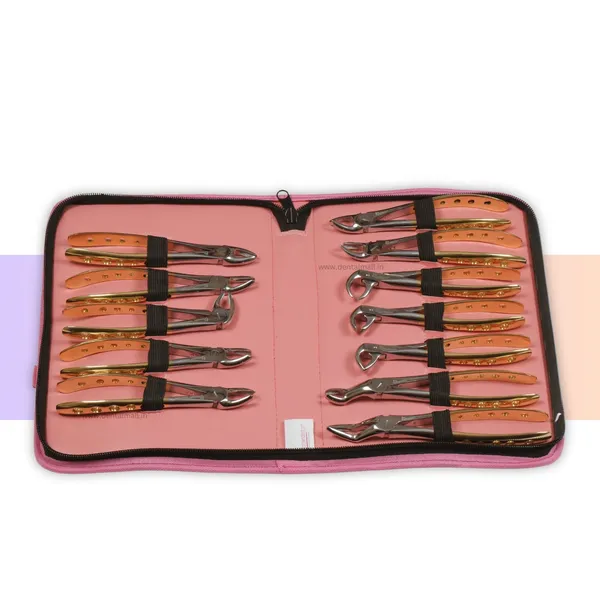Extraction_Tooth_Forceps_Kit_-_Premium_Gold_DLC_Finish_Surface_SI-Ergonomical_Holes_Handle_OR_SI-Anatomical_Cuts_Handle