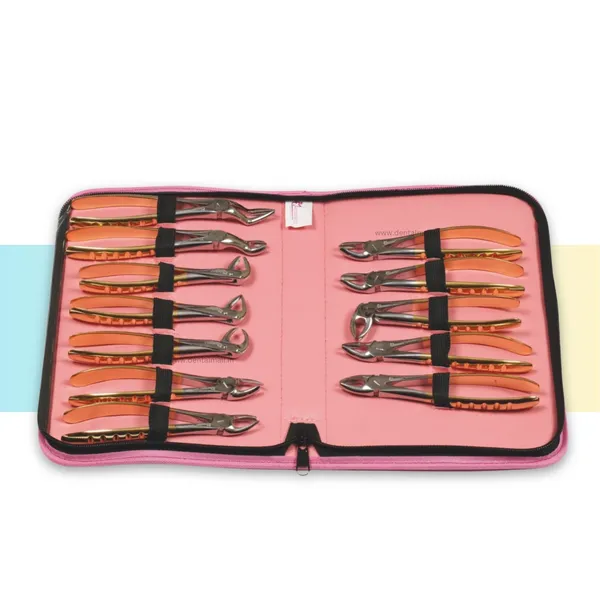 Extraction_Tooth_Forceps_Kit_-_Premium_Gold_DLC_Finish_Surface_SI-Ergonomical_Holes_Handle_OR_SI-Anatomical_Cuts_Handle