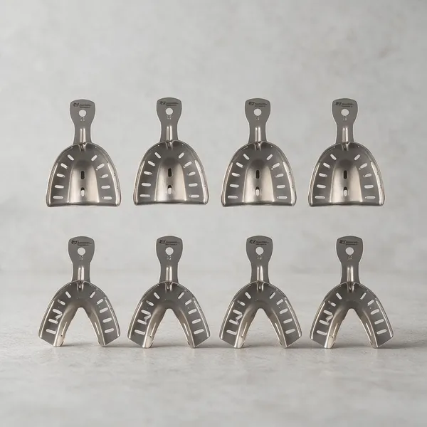 Deep_Impression_Tray_Premium_Quality__Dentulous_Perforated_Set_of_6_Pcs._(Matt_Finish)_#ITDPK6P