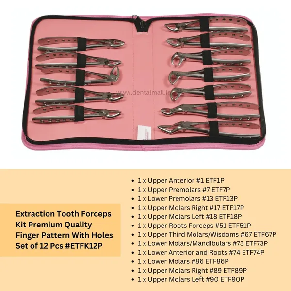 Extraction_Tooth_Forceps_Kit_Premium_Quality_Finger_Pattern_With_Holes_Set_of_12_Pcs_#ETFK12P