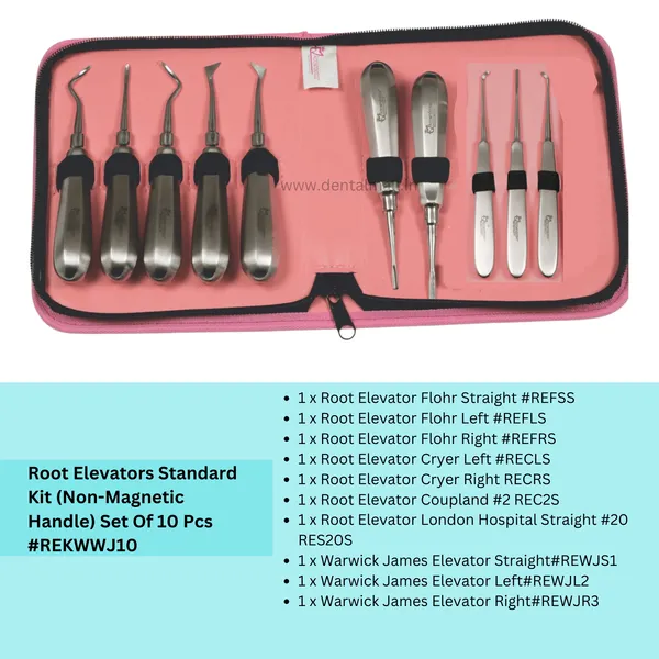 Root_Elevators_with_Warwick_James_Kit_(Non-Magnetic_Handle)_–_Set_of_10_Pcs._#REWWJK10