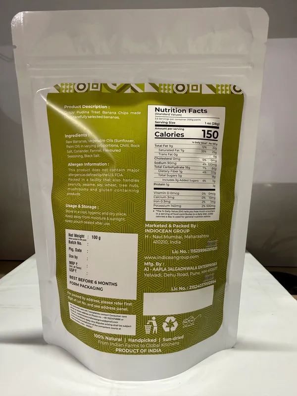 Indocean_Pudina_Banana_Chips_100_G