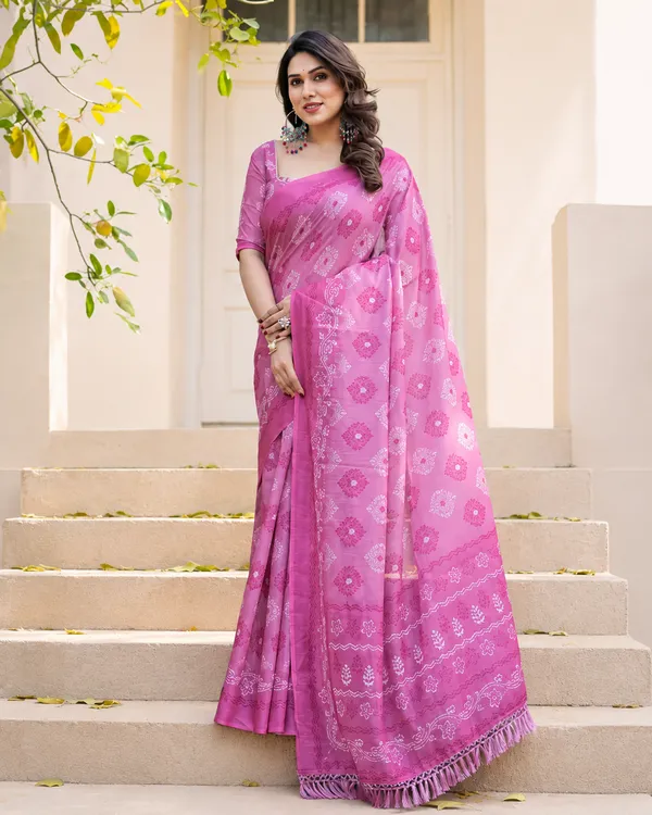 Pink_Linen_Cotton_Floral_Printed_Saree_For_Women