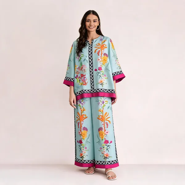 Blue_Cotton_Slub_Printed_Co-Ord_Set_For_Women