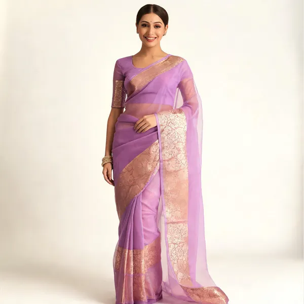Lavender_Organza_Kanjivaram_Zari_Border_Saree_For_Women