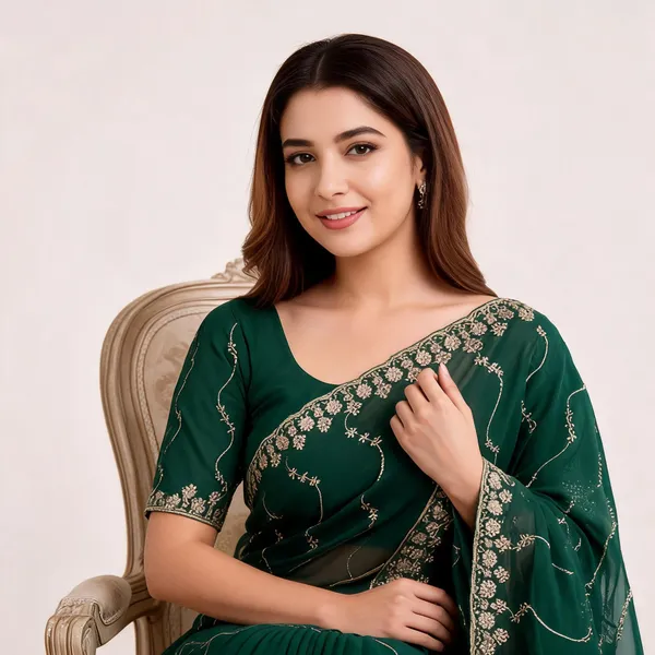Green_Star_Georgette_Embroidered_Leriya_Saree_For_Women