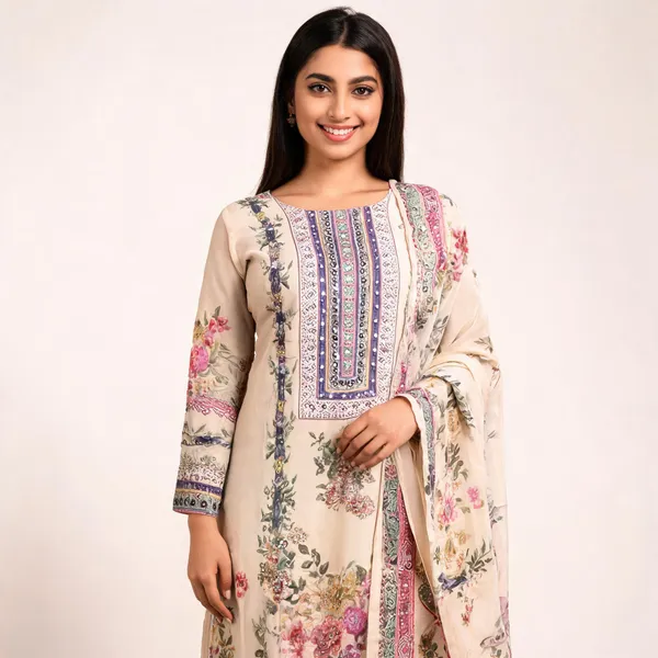 Beige_Pure_Silk_Mirror_Work_Embroidered_Suit_Set_For_Women