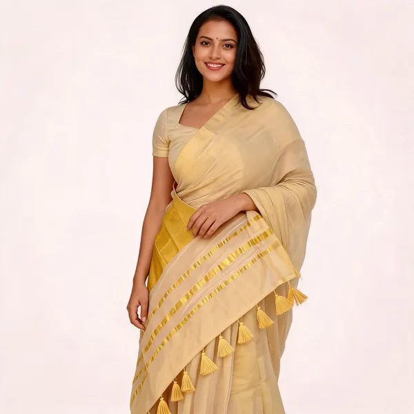 Off_White_Tissue_Silk_Kerala_Kasavu_Zari_Border_Saree_For_Women