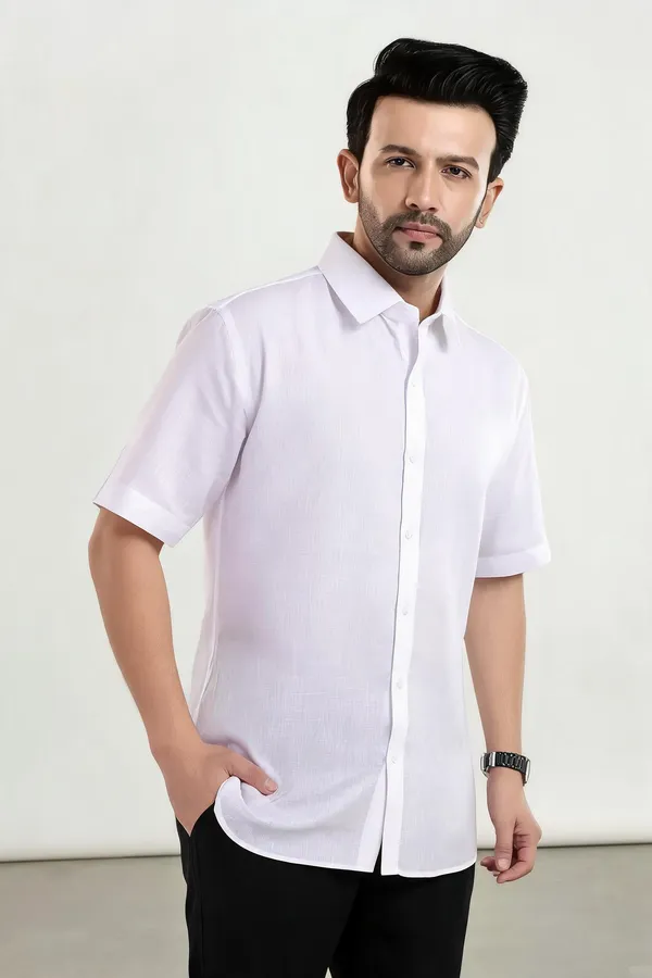 White_Lyocell_Linen_Shirt_For_Men