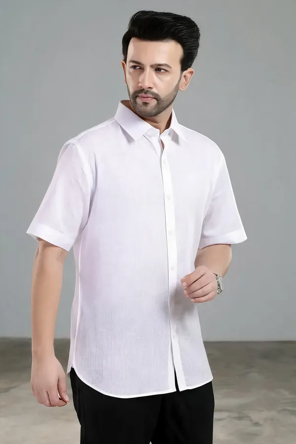 White_Lyocell_Linen_Shirt_For_Men