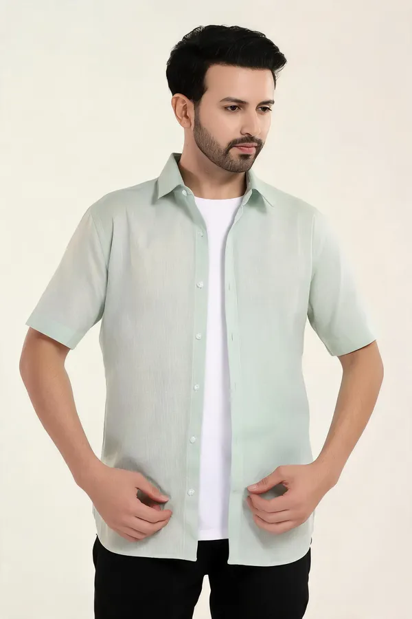 Olive_Green_Lyocell_Linen_Shirt_For_Men