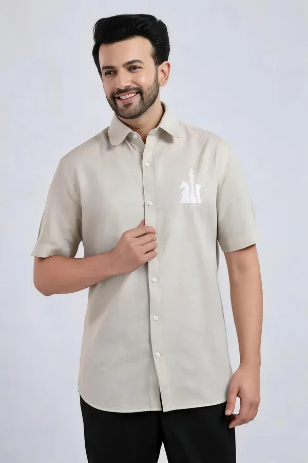 Beige_Lyocell_Linen_Shirt_For_Men