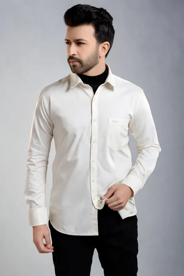 Cream_Cotton_Satin_Shirt_For_Men