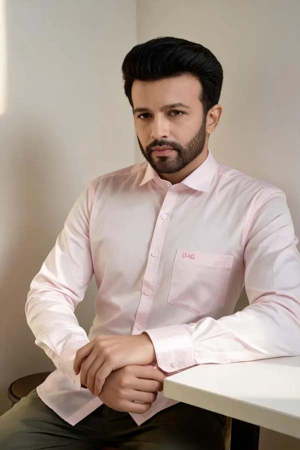 Pink_Cotton_Satin_Shirt_For_Men