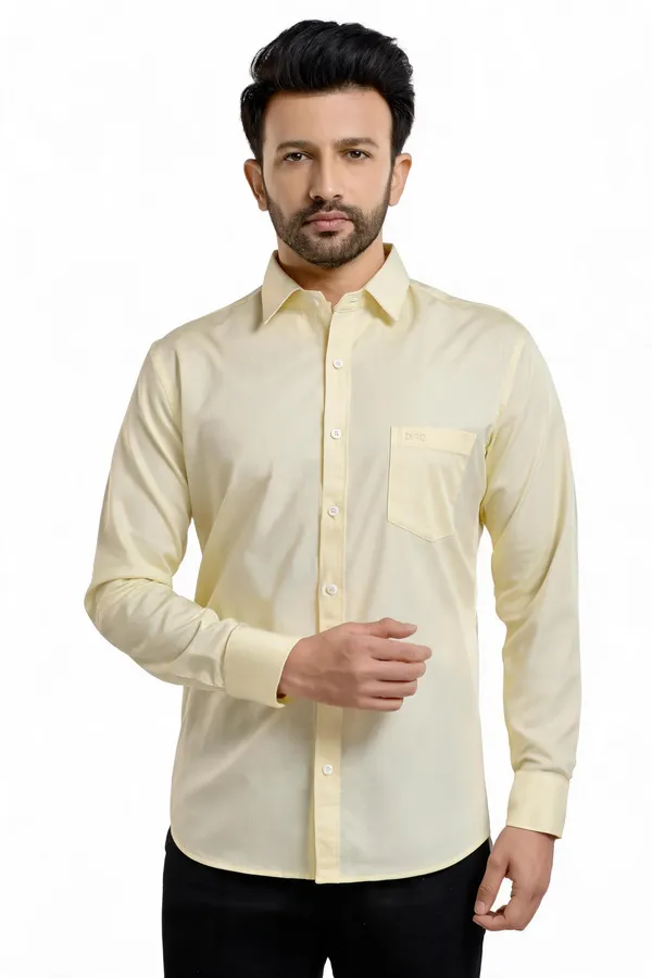 Light_Yellow_Cotton_Satin_Shirt_For_Men