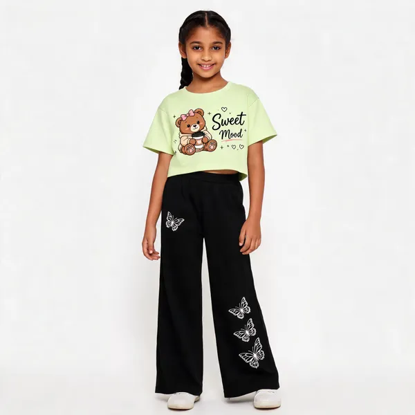 Green_Cotton_Printed_Crop_Top_And_Wide-Leg_Pants_Co-Ord_Set_For_Girls