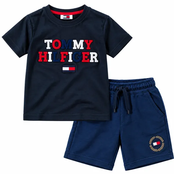 Navy_Short_Sleeve_T-Shirt_And_Shorts_Set_for_Boys