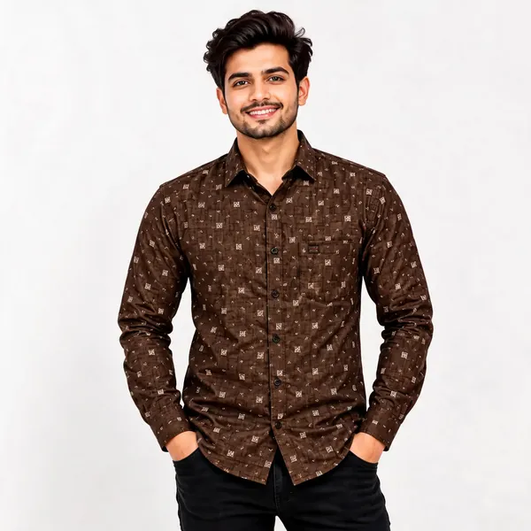 Brown_Poly_Cotton_Slim_Fit_Printed_Shirt_For_Men