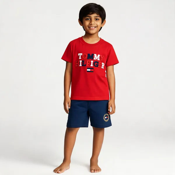 Red_Cotton_Regular_Fit_T-Shirt_And_Shorts_Set_For_Boys