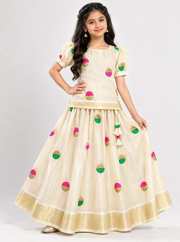 Cream_Printed_Ethnic_Lehenga_Set_for_Girls