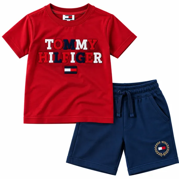 Red_Cotton_Casual_T-Shirt_And_Shorts_Set_for_Boys