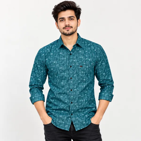 Teal_Printed_Casual_Shirt_for_Men