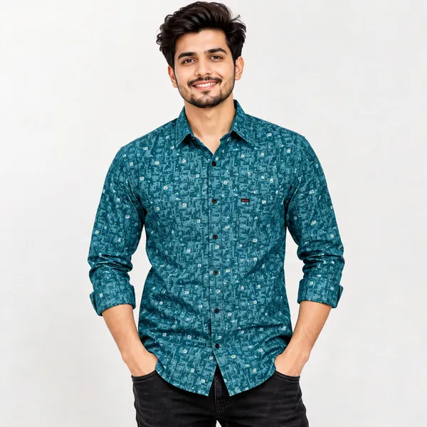 Teal_Poly_Cotton_Regular_Fit_Printed_Shirt_For_Men