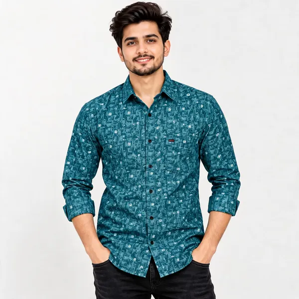 Teal_Poly_Cotton_Regular_Fit_Printed_Shirt_For_Men