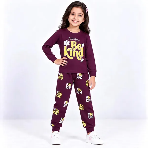 Maroon_Poly_Cotton_Printed_Full-Sleeve_Sleepwear_Set_For_Girls