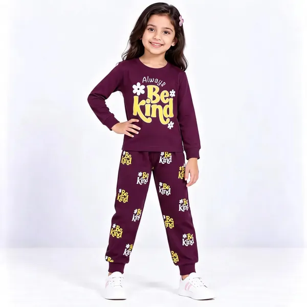 Maroon_Poly_Cotton_Printed_Full-Sleeve_Sleepwear_Set_For_Girls