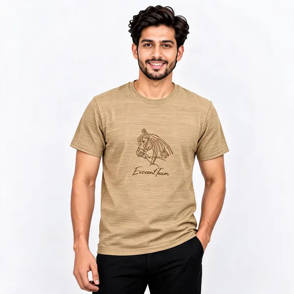 Beige_Jacquard_Regular_Fit_Graphic_T-Shirt_For_Men