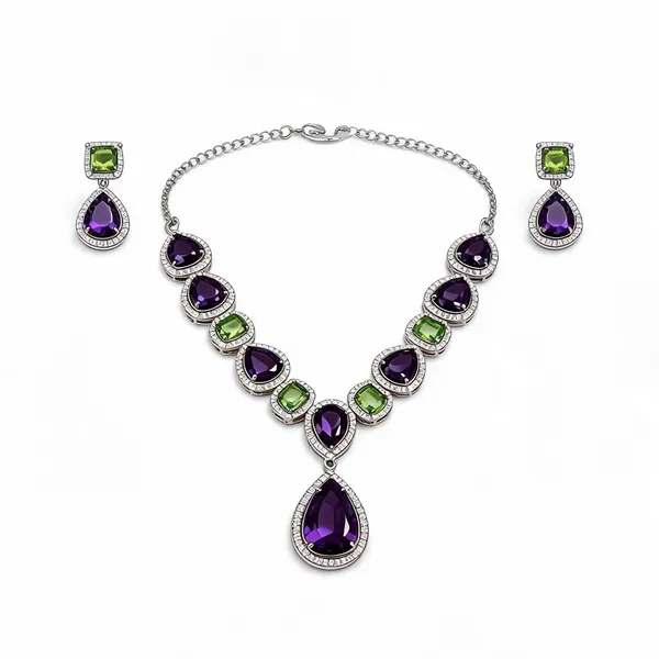 Purple_Green_Brass_Stone_Necklace_Set_For_Women