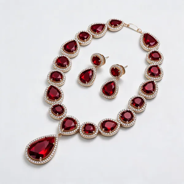 Red_Brass_Gold_Tone_Stone_Statement_Necklace_Set_For_Women