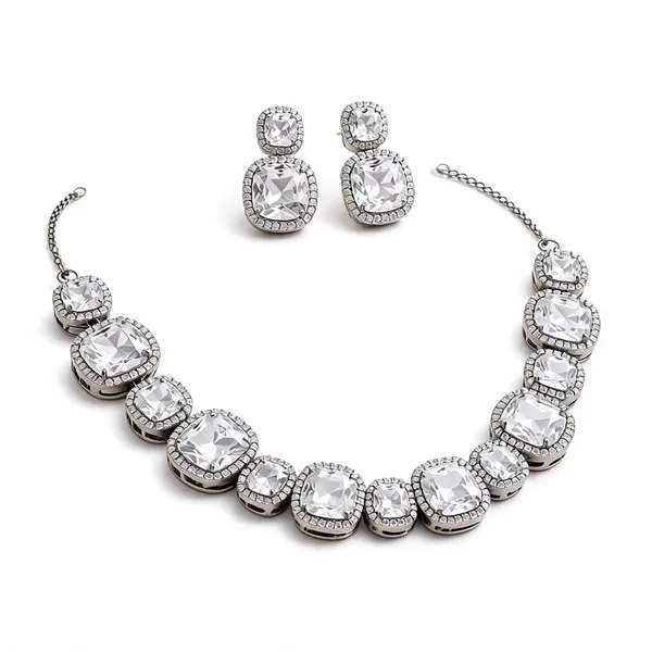 Silver_Crystal_Clear_Stone_Brass_Necklace_Set_For_Women