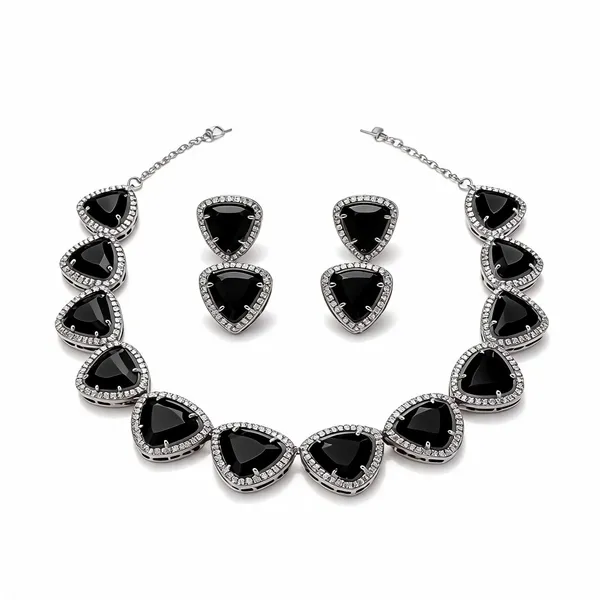 Black_Brass_Triangular_Stone_Necklace_Set_For_Women