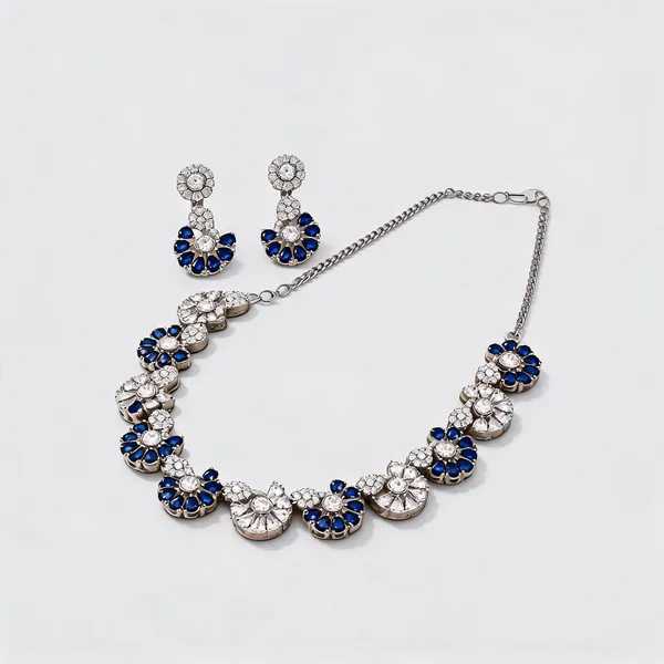 Blue_Floral_Stone_Brass_Necklace_Set_For_Women