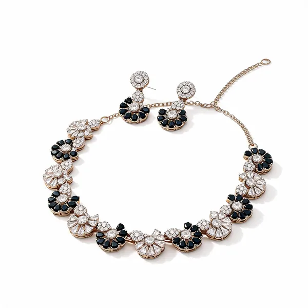 Black_Brass_Crystal_Floral_Necklace_Set_For_Women