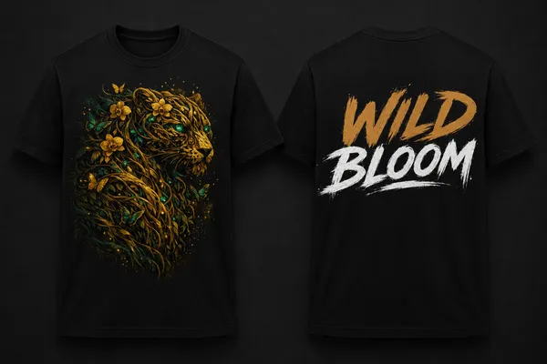 Wild_Bloom_Unisex_Tshirt_Black
