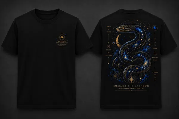 Galaxy_Snake_Unisex_T_Shirt_Black_Cotton