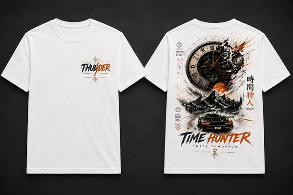 Time_Hunter_Unisex_T_Shirt_White_Cotton