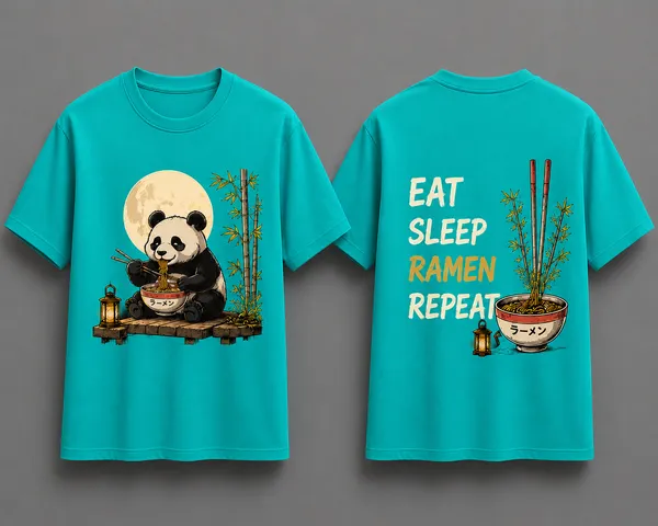 Ramen_Panda_Graphic_Unisex_T_Shirt_Aqua