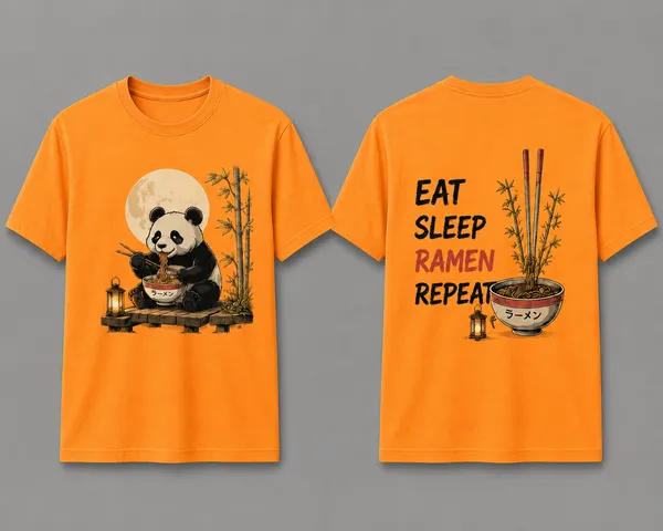 Ramen_Panda_Graphic_Unisex_T_Shirt_Mustard_Yellow