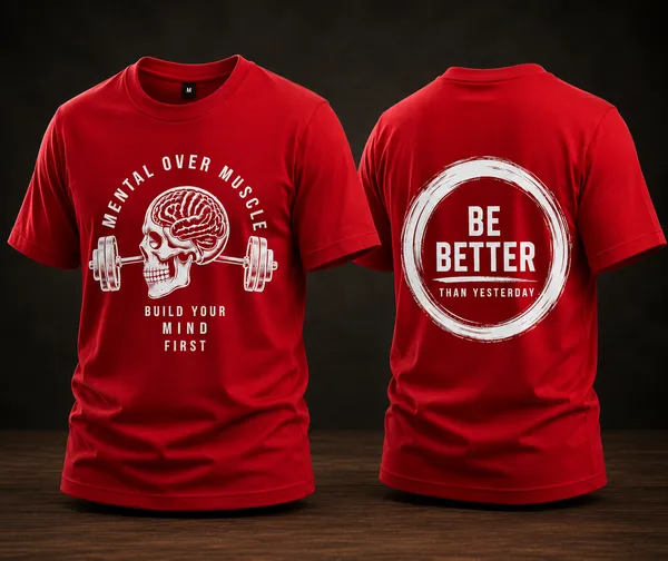 Mental_Fitness_Unisex_T_Shirt_Red