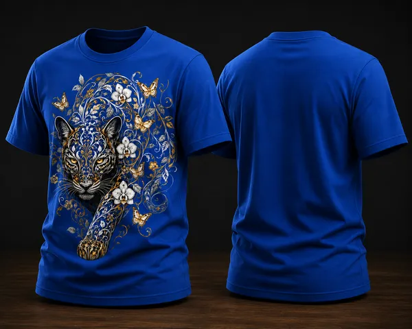Mandala_Leopard_Unisex_T_Shirt_Blue