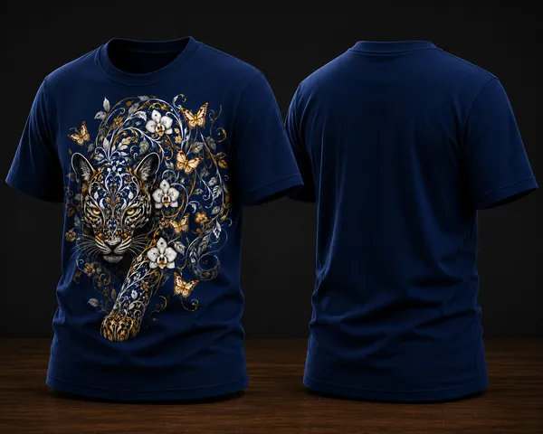 Mandala_Leopard_Unisex_T_Shirt_Navy