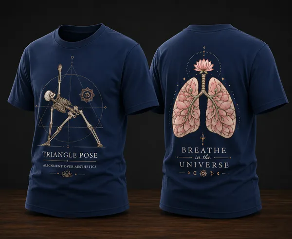 Triangle_Pose_Unisex_T_Shirts_Navy