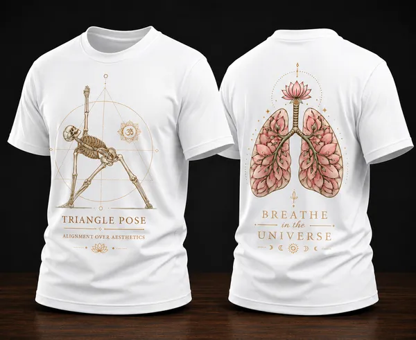 Triangle_Pose_Unisex_T_Shirts_White