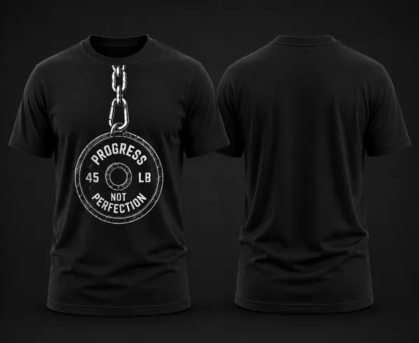 Progress_Not_Perfection_Chain_Unisex_T_Shirt_Black